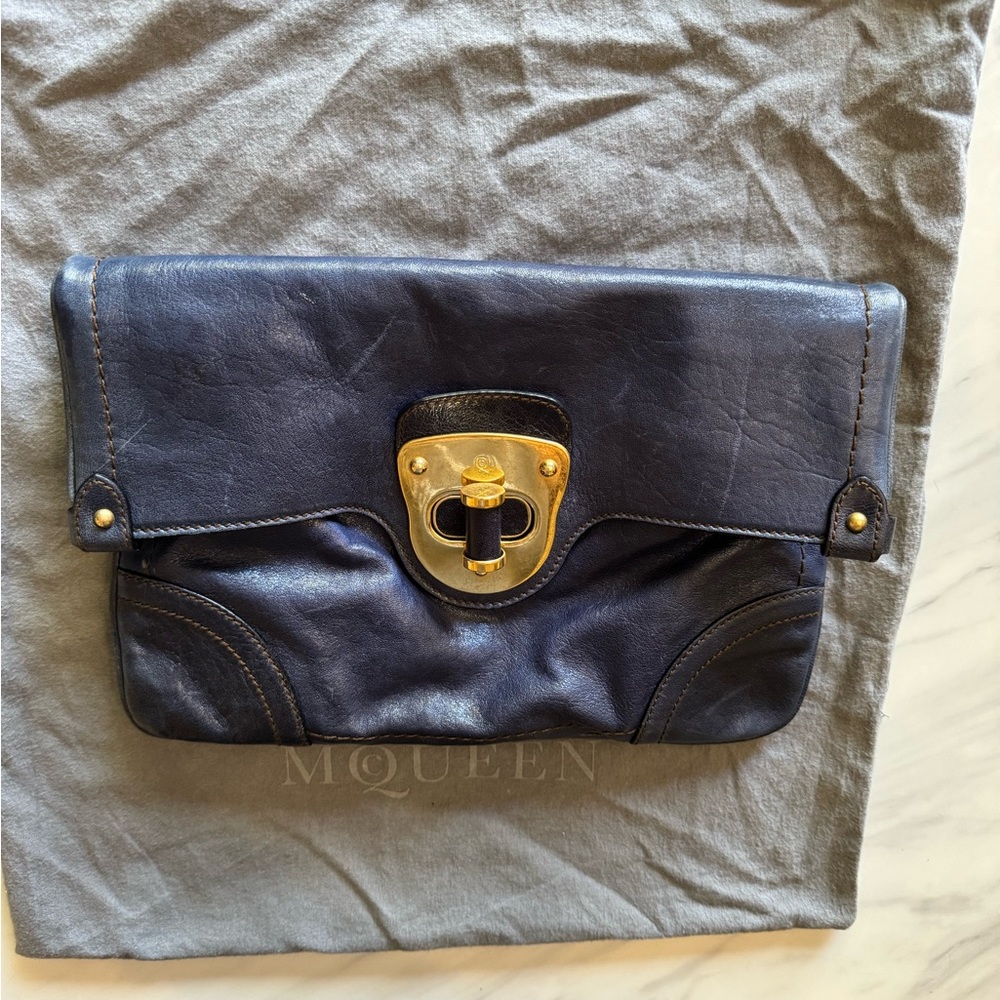 Alexander McQueen Soft Leather Clutch Handbag